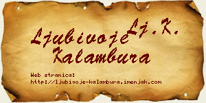 Ljubivoje Kalambura vizit kartica